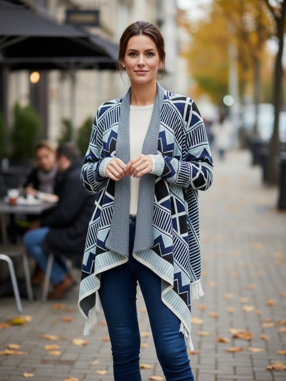 Two Sisters Anthropologie Cardigan Sweater Sz M/L Southwestern Aztec Angora Blen